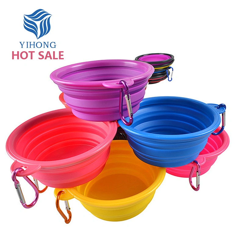 Factory Wholesale Eco-Friendly TPE Silicone Pet Bowl, Foldable Anti-Slip Travel Food Water Bowl for Dogs and Cats