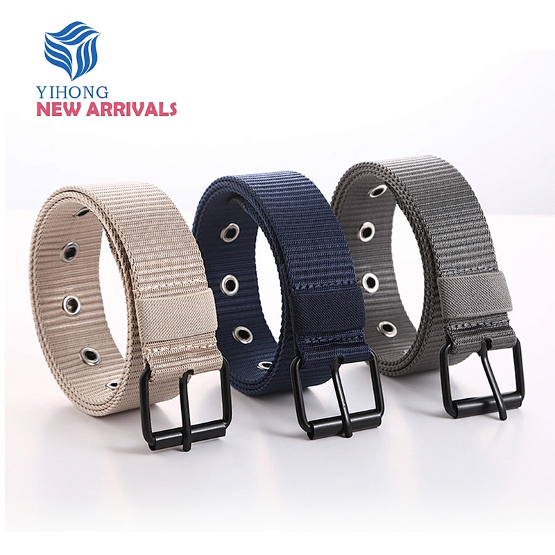 Factory Wholesale Custom Woven Tactical Outdoor Breathable Knit Pin Buckle Women Men Canvas Fabric Belt