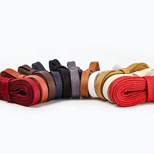 Wholesale Custom Labor Insurance Martin Boots Elastic Sport Sneaker Waxed 8mm Flat Fabric Waterproof Cotton Shoe Lace Shoelace