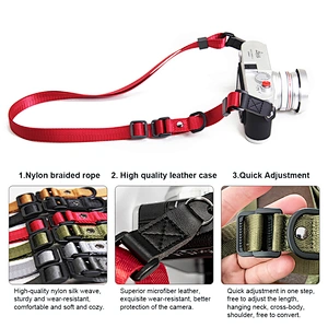 2023 Genuine Leather Camera Shoulder Strap, Single/Double Adjustable Strap for DSLR & Digital Cameras, Durable Camera Belt