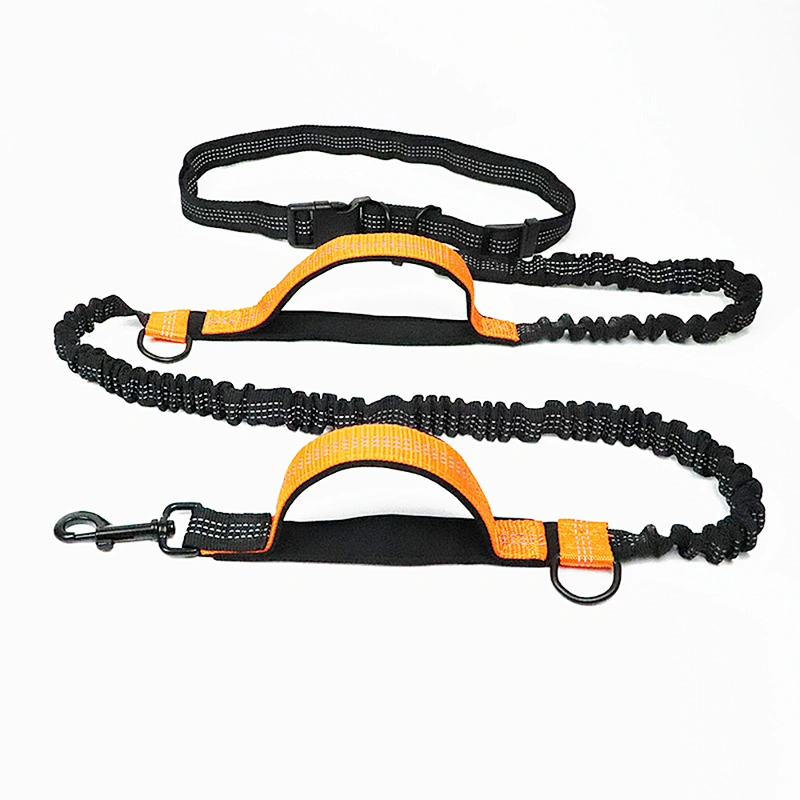 New All in 1 Strong Elastic Short Running Hands Free Nylon Reflective Strip Custom Logo Pet Cat Wrist Dog Lead Rope Leash