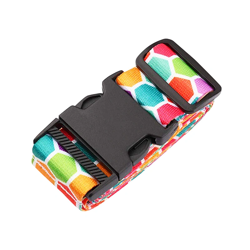 Blank One Word Buckle Fashion Custom Polyester PP Luxury Adjustable Travel Elastic Lock Suitcase Nylon Luggage Belt Strap