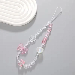 Fashion Crystal Beads Phone Charm Chain Mobile Phone Accessories Cell Phone Lanyard Cord Wrist Strap