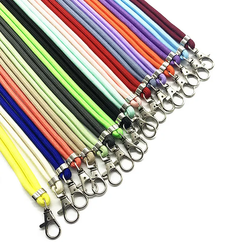 Custom Factory Long Anti Ribo Theft Deterrent Woven Neck Blank Cotton Keychain Phone Phone Case Nylon Strap Rope Lanyard