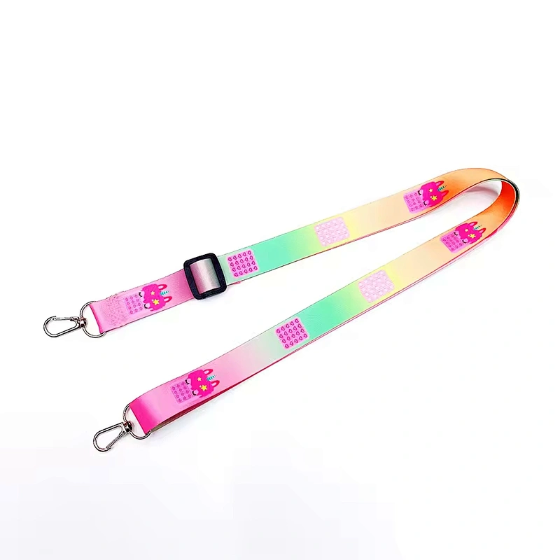 Custom Sublimated Print Logo Anime Cartoon Camera Phone Crossbody Neck Adjustable Polyester Shoulder Bag Strap Lanyard