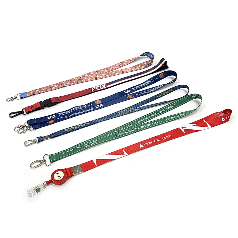 Promotional Custom Logo Pattern Teacher Id Accessories Keychain Sublimation Plain Material Neck Strap Custom Polyester Lanyards