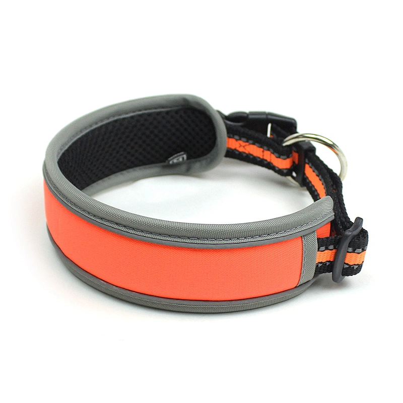 Comfort Reflective Dog Collar with Oxford Fabric Breathable Mesh Waterproof Adjustable Anti-Break Buckle for Large Medium Dogs
