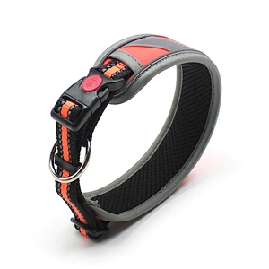 Comfort Reflective Dog Collar with Oxford Fabric Breathable Mesh Waterproof Adjustable Anti-Break Buckle for Large Medium Dogs