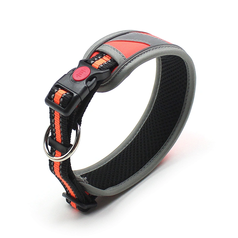 Comfort Reflective Dog Collar with Oxford Fabric Breathable Mesh Waterproof Adjustable Anti-Break Buckle for Large Medium Dogs