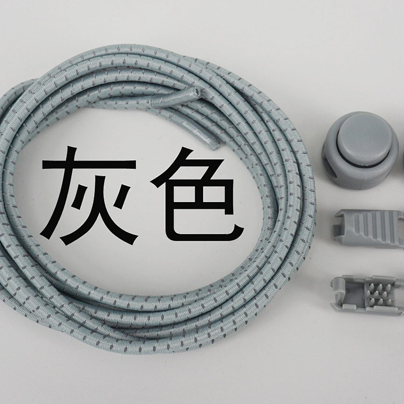 for Wholesale Custom Adult Children Round Rope Lazy Buckle Polyester Sneaker Reflective Easy No Tie Elastic Shoe Lace Shoelaces