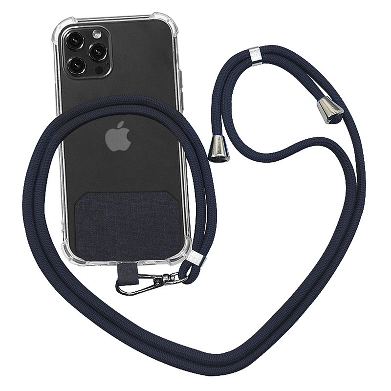 Custom Detachable Nylon Neck Soft Rope Crossbody Patch Cell Phone Holder Mobile Phone Hanging Cord Case Strap Lanyard