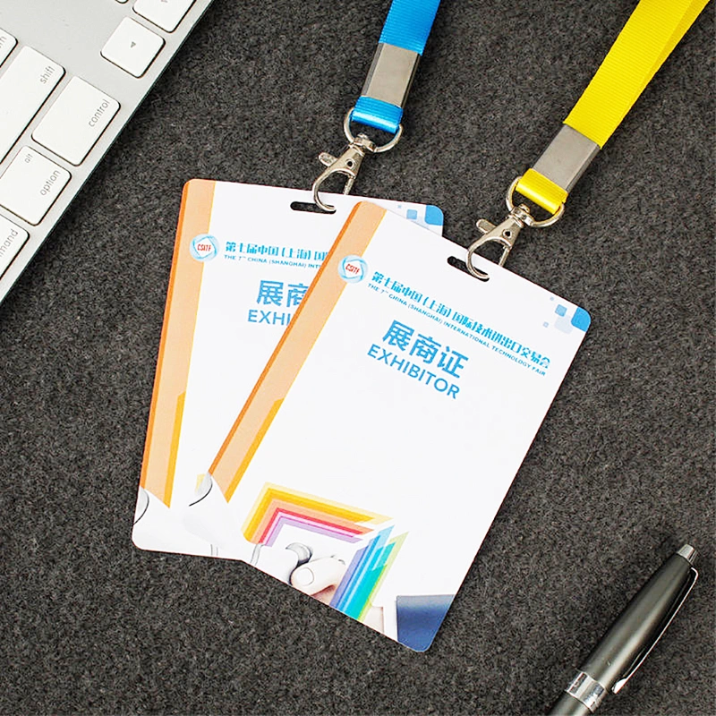 High Quality Office Work Hand Bulk ID Teacher Nurse Neck Woven Braided Card Holder Blank Color Custom Polyester Lanyard