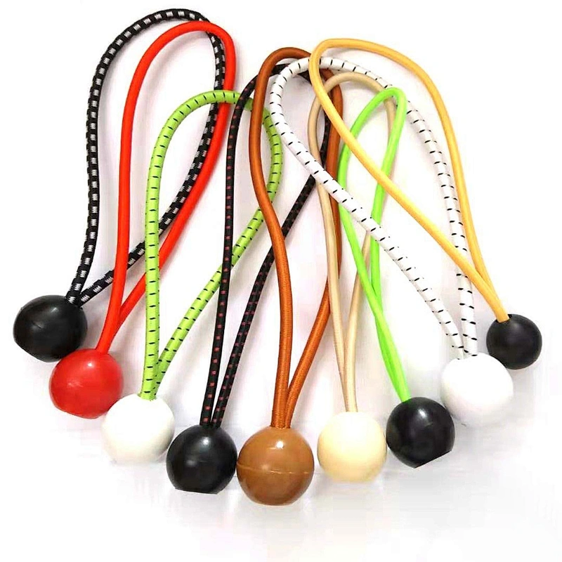 Wholesale 4mm 5mm Tarp Tie Down Strap Canopy Camping Fixed Trampoline Tent Plastic Ball Head Elastic Bungee Rope Cord