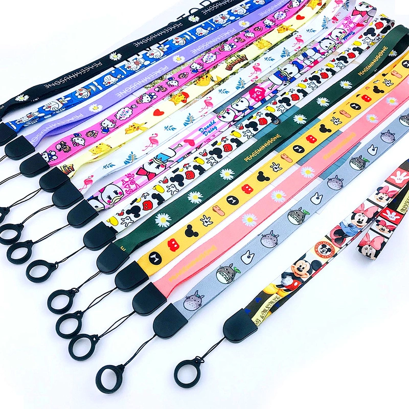 Promotional Customized Anime Sublimation Printer Polyester Lanyard Id Card Holder Lanyard With Logo Custom
