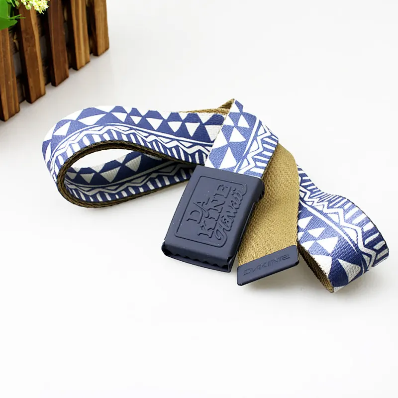 Fashion Designer Women Men Custom Polyester Imitation Nylon Polyester Canvas Waist Sublimated Print Logo Fabric Canvas Belt