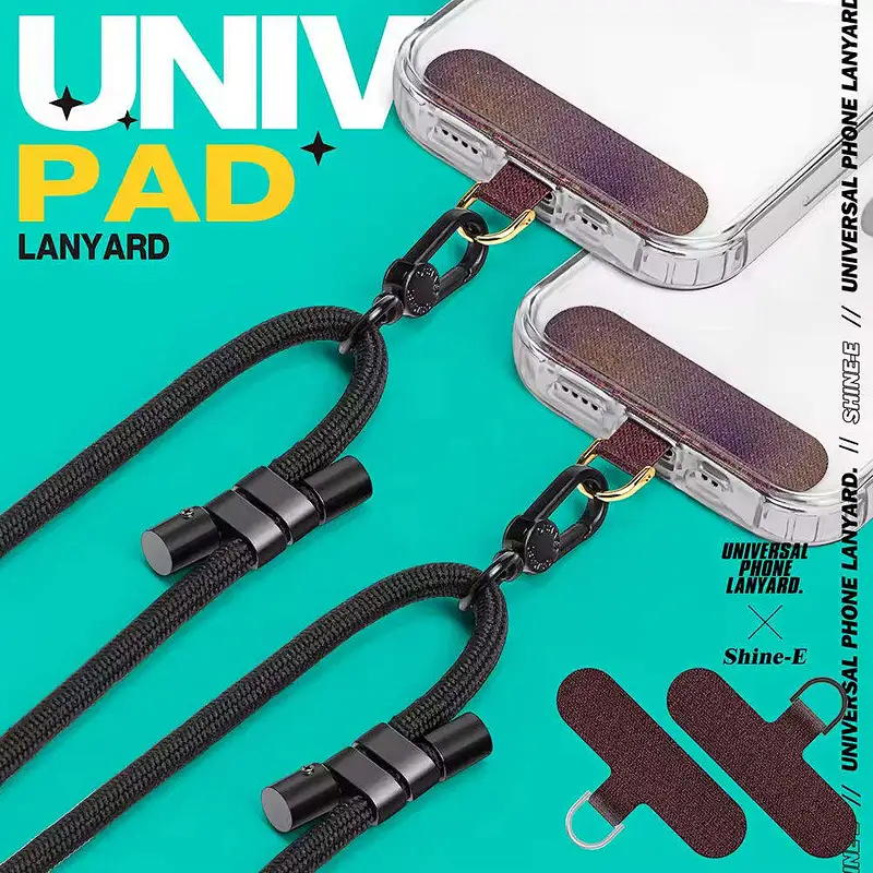 Custom Logo Cell Phone Case Strap with Silicone Tab Mobile Phone Lanyard Crossbody Necklace Phone Rope Cord