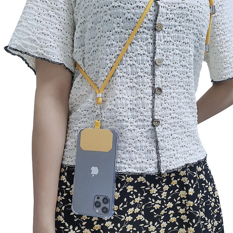 Custom Detachable Nylon Neck Soft Rope Crossbody Patch Cell Phone Holder Mobile Phone Hanging Cord Case Strap Lanyard