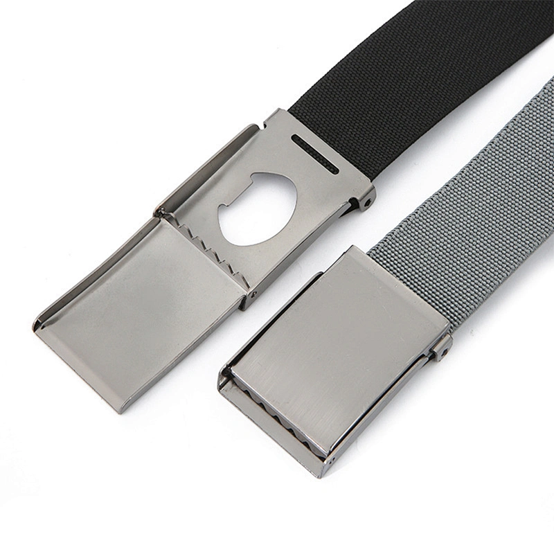 2024 Wholesale Luxury Fashion Lady Casual Custom Outdoor Flap Men Women Nylon Fabric Canvas Iron Buckle Belt