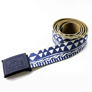Fashion Designer Women Men Custom Polyester Imitation Nylon Polyester Canvas Waist Sublimated Print Logo Fabric Canvas Belt