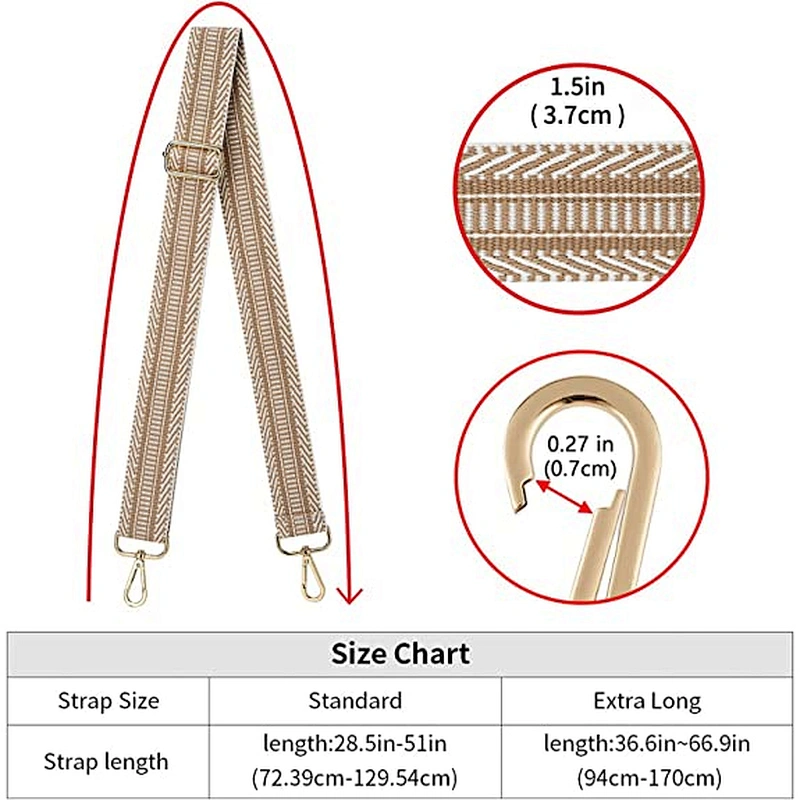 Wide Shoulder Strap Adjustable Replacement Belt Crossbody Canvas Bag Handbag straps for bags