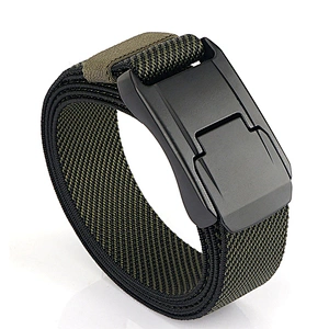 Wholesale Automatic Buckle Belts Men's Fabric Belt Adjustable Waist Straps Outdoor Canvas Woven Belt with Metal Buckle