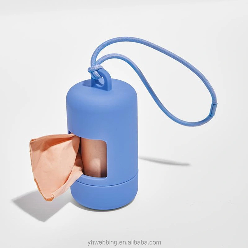 Soft Plastic Poop Bag Dispenser with Elastic Tape Complimentary Roll Compatible with Any Leash for Easy Cleanup