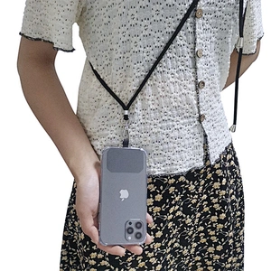 Custom Detachable Nylon Neck Soft Rope Crossbody Patch Cell Phone Holder Mobile Phone Hanging Cord Case Strap Lanyard