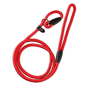 Wholesale Custom Training Adjustable Braided Woven Big Large Puppy Small All in One Round Nylon Slip Lead on Pet Rope Dog Leash