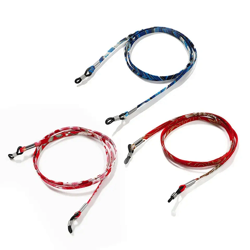 Custom Printed Logo Anti Lost Sport Sun Wholesale Bulk Fabric Polyester Eye Glass Eyeglass Sunglass Lanyard Rope Strap