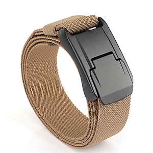 Wholesale Automatic Buckle Belts Men's Fabric Belt Adjustable Waist Straps Outdoor Canvas Woven Belt with Metal Buckle
