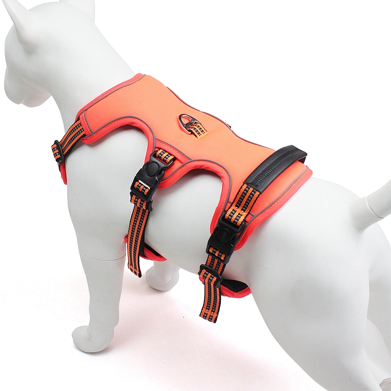 Durable Explosion-Proof Dog Harness Pet Vest with Oxford Mesh Reflective Strip Adjustable Breathable Safety Jacket for All Dogs