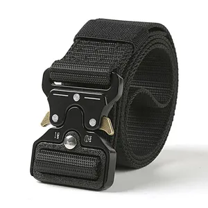 Wholesale Custom Heavy Duty Quick Release Outdoor Woven 3.8cm Men Canvas Fabric Nylon Webbing Tactical Belt