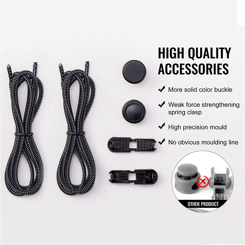 for Wholesale Custom Round Rope Adult Child Polyester Sneaker Free No Tie Sport Easy Elastic Reflective Lazy Shoe Lace Shoelace