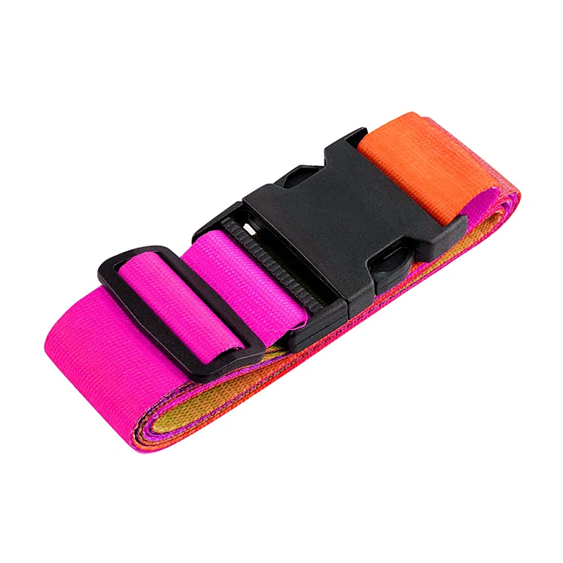 Blank One Word Buckle Fashion Custom Polyester PP Luxury Adjustable Travel Elastic Lock Suitcase Nylon Luggage Belt Strap