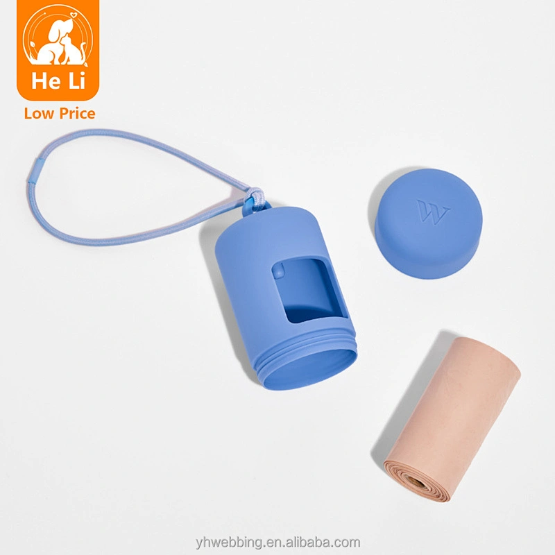 Soft Plastic Poop Bag Dispenser with Elastic Tape Complimentary Roll Compatible with Any Leash for Easy Cleanup