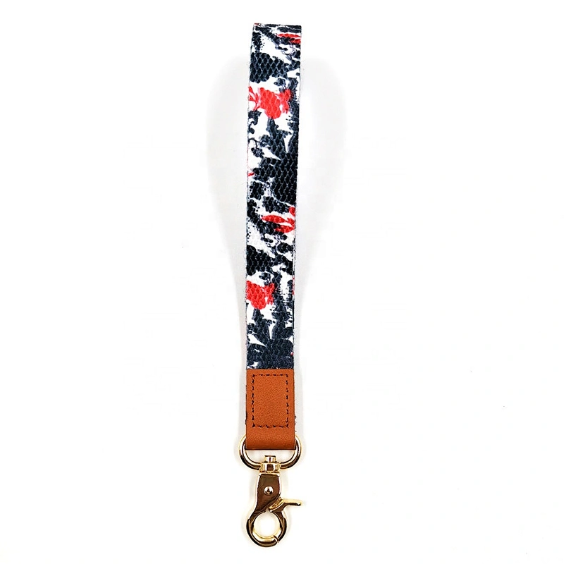 Promotional Custom Keytag Keychain Car Key Tag Chain Other Woven Printed Logo Wristlet Short Wrist Polyester Lanyard