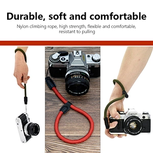 Custom Personalized Art Woven Braided Quick Release Adjustable Short Hand SLR Wrist Wristlet Round Nylon Camera Rope Strap