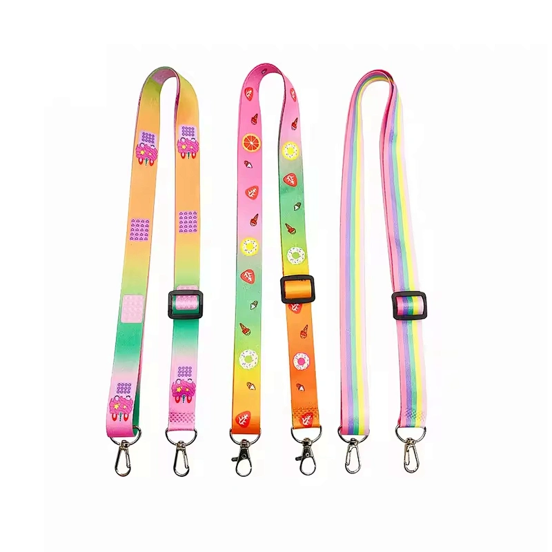 Custom Sublimated Print Logo Anime Cartoon Camera Phone Crossbody Neck Adjustable Polyester Shoulder Bag Strap Lanyard