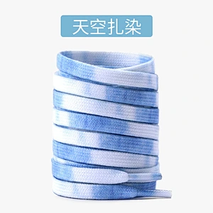 for Wholesale Custom Colorful Elastic Flat Color Tie Dye Printed Logo Polyester Sports Sneaker White Canvas Shoe Lace Shoelace