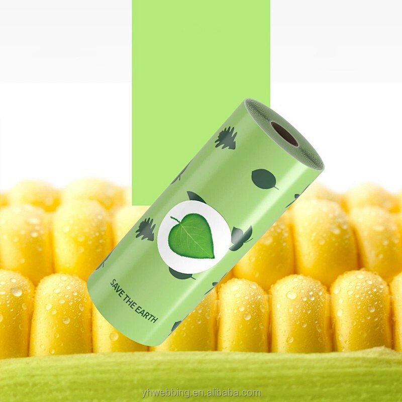 Natural Corn Incense Biodegradable Dog Poop Bags Thickened Leakproof Easy Tear Strong Loadbearing Travel Friendly
