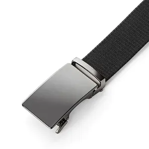 Wholesale Bulk Custom Work Women Lady Men Automatic Buckle Elastic Canvas Nylon Fabric Business Belt
