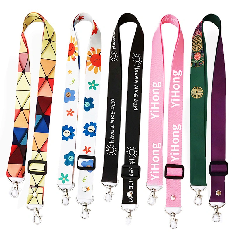 Custom Cell Mobile Phone Case Sublimation Printed Logo Woven Neck Adjust Crossbody Polyester Belt Shoulder Lanyard Bag Strap