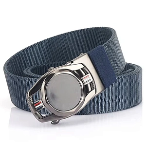 Unisex-Adult Nylon Webbing Belt-Adjustable One Size Cotton Strap and Metal Plaque Buckle Fabric Belt