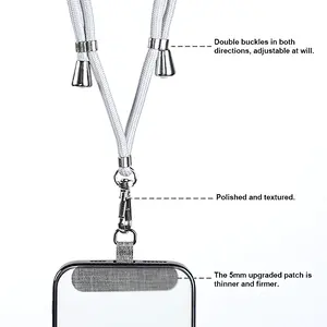 Mobile Phone Accessories Universal Wrist Strap Patch Tab Lasso Tether Cell Mobile Smartphone Phone Case Lanyard With Metal