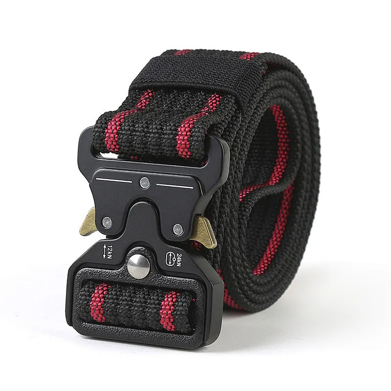 Wholesale Custom Heavy Duty Quick Release Outdoor Woven 3.8cm Men Canvas Fabric Nylon Webbing Tactical Belt