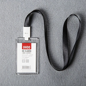 with and Custom Neck Woven A7 Teacher Coach Polyester Transparent Clear Work ID Credit Acrylic Plastic Card Holder Set Lanyard