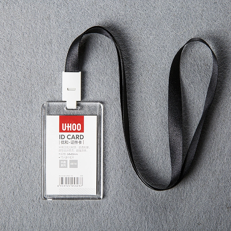 with and Custom Neck Woven A7 Teacher Coach Polyester Transparent Clear Work ID Credit Acrylic Plastic Card Holder Set Lanyard