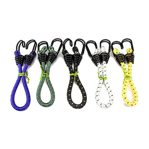 Custom Bike Bicycle Cargo 6mm 8mm 1 Meters Two Double Hook Latex Rubber Suitcase Luggage Strap Elastic Rope Bungee Cord