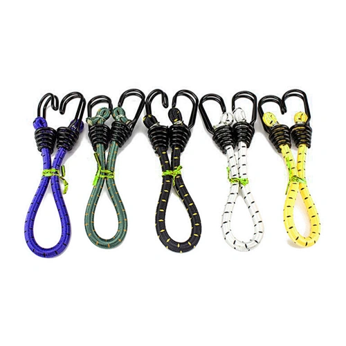 Custom Bike Bicycle Cargo 6mm 8mm 1 Meters Two Double Hook Latex Rubber Suitcase Luggage Strap Elastic Rope Bungee Cord