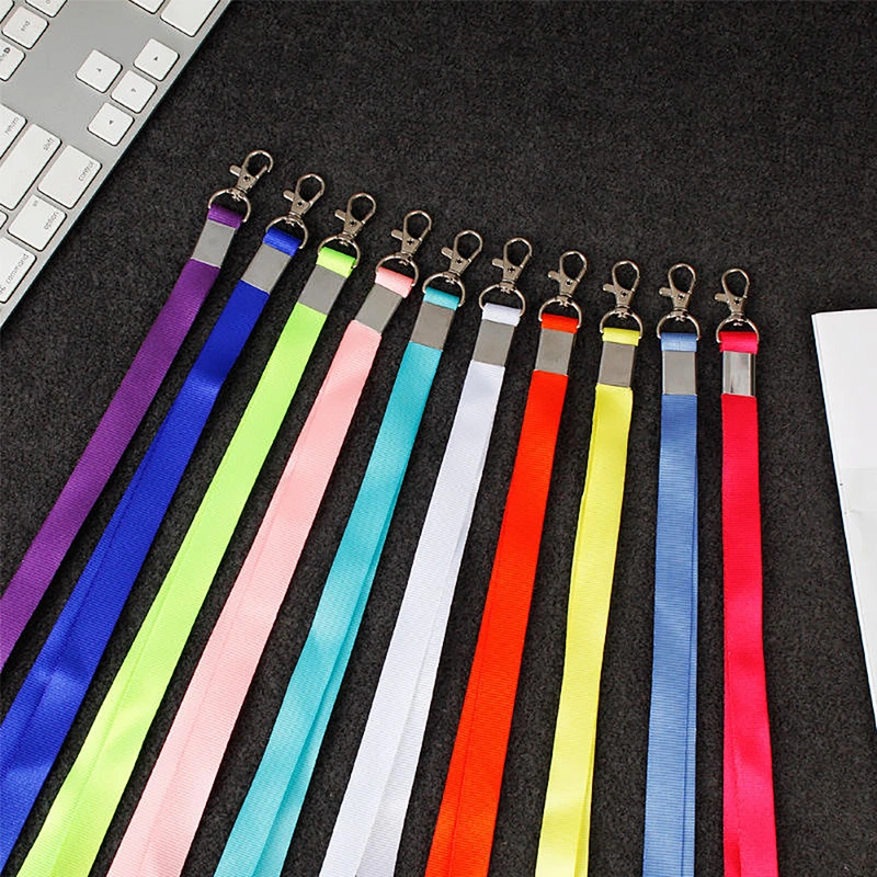 High Quality Office Work Hand Bulk ID Teacher Nurse Neck Woven Braided Card Holder Blank Color Custom Polyester Lanyard